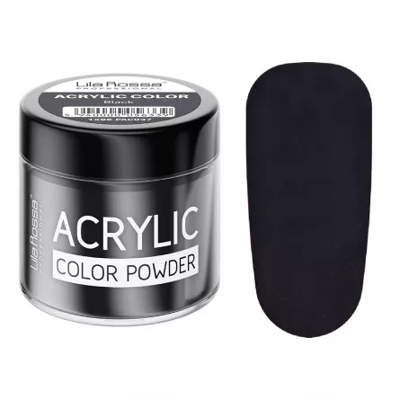 Pudra acrilica color, Lila Rossa, Black, 7 g, [],https:lilarossa.ro