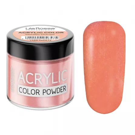 Pudra acrilica color, Lila Rossa, Metallic Orange, 7 g, [],https:lilarossa.ro