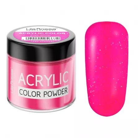 Pudra acrilica color, Lila Rossa, Pink Glitter, 7 g, [],https:lilarossa.ro