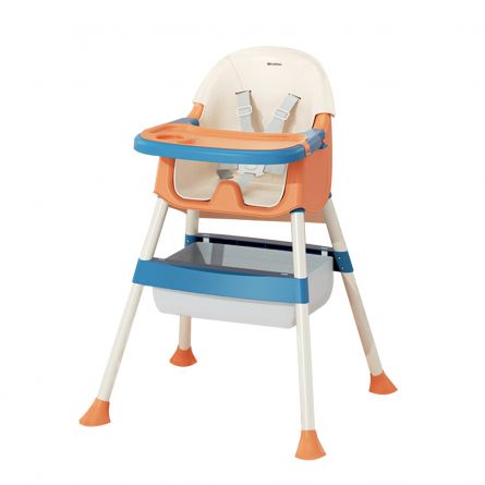 Scaun de masa Karemi, pentru bebe, multifunctional, cu tavita si compartiment depozitare, orange, [],https:lilarossa.ro