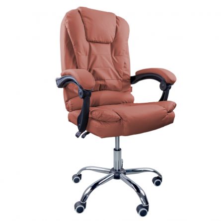 Scaun directorial Karemi, Confy Brown, din piele ecologica, cu functie de masaj, maro, [],https:lilarossa.ro