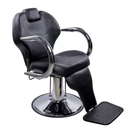 Scaun profesional pentru coafor si frizerie, Miso, Lila Rossa, reglabil pe inaltime, piele ecologica, negru, [],https:lilarossa.ro