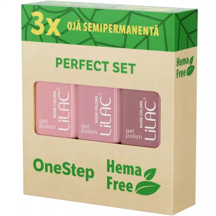 Set 3 x oja semipermanentă Hema Free Nude Collection, [],https:lilarossa.ro