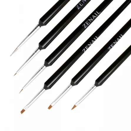 Set 6 pensule unghii nail art pentru pictura Zenail, [],https:lilarossa.ro