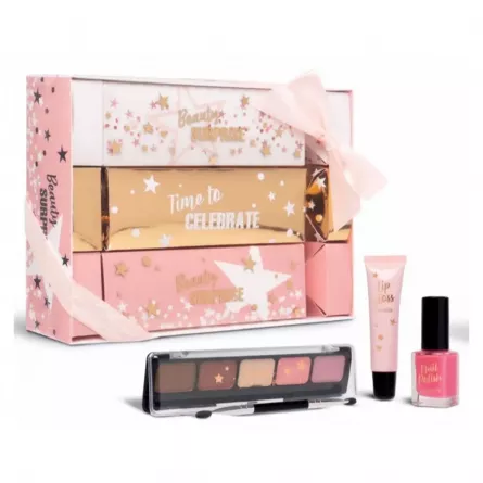 Set paleta machiaj Treffina Time to celebrate, 21,5 x 14,3 x 5 cm, set produse cosmetice machiaj, [],https:lilarossa.ro