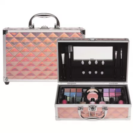 Set paleta machiaj tip geanta cosmetice Treffina 25 x 19 x 7,5 cm, trusa machiaj, multicolor, [],https:lilarossa.ro