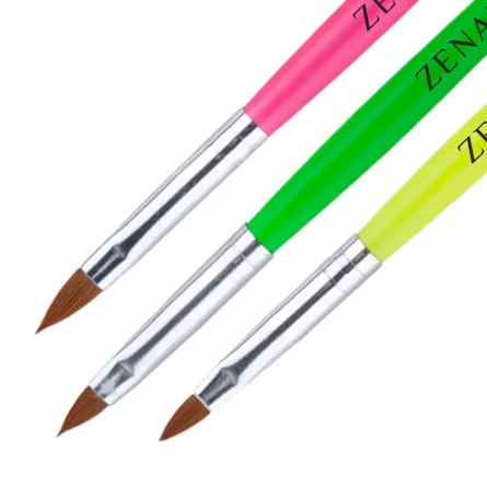 Set 3 pensule unghii pentru acril Zenail - nr 2, 4, 6, [],https:lilarossa.ro