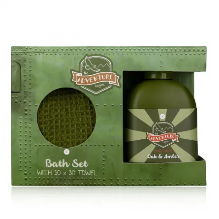 Set cadou barbati, gel de dus, prosop, ADVENTURE COLLECTION, [],https:lilarossa.ro