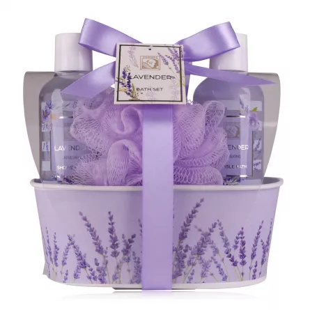 Set cadou femei, gel de dus, lotiune de corp, burete, spumant, [],https:lilarossa.ro