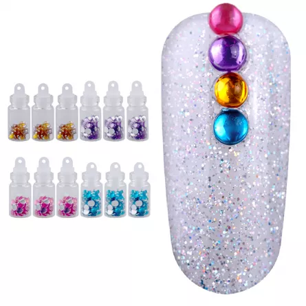 Set decor unghii, sticlute strasuri, 12 buc, DU19-1, [],https:lilarossa.ro