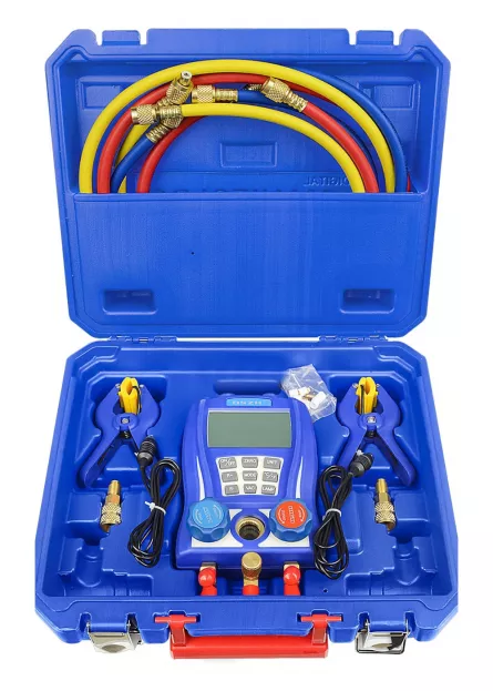 Set manometru digital pentru freon, instrument masurare presiune, cu clesti temperatura, [],https:lilarossa.ro