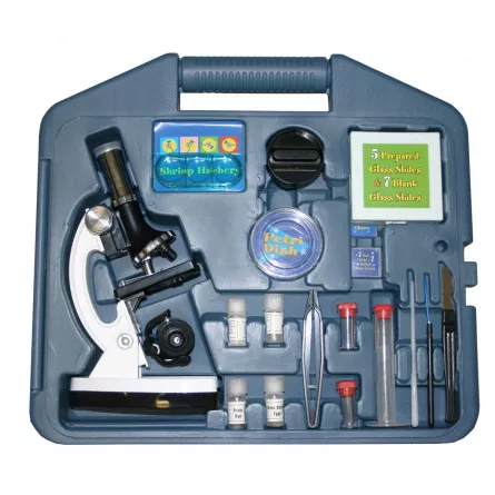 Set microscop pentru copii Karemi, 1200x, 52 piese, valiza portabila, [],https:lilarossa.ro