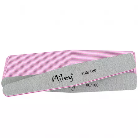 Set pile unghii Miley, romb, gri, granulatie 100/100, 25 buc, [],https:lilarossa.ro