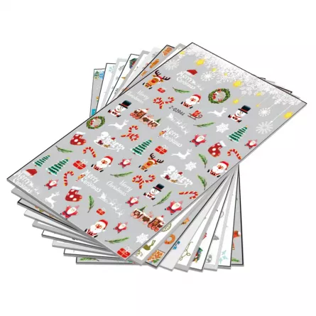 Set 12 stickere nail art Lila Rossa, pentru Craciun, Revelion si iarna, 777-09-1, [],https:lilarossa.ro