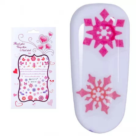 Sticker Lila Rossa pentru decor unghii, Craciun, Revelion si iarna, nail art, xf3119, [],https:lilarossa.ro
