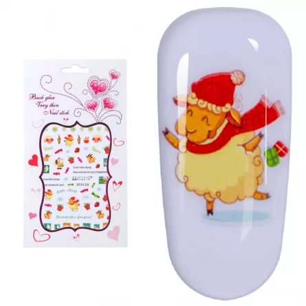 Sticker Lila Rossa pentru decor unghii, Craciun, Revelion si iarna, nail art, xf3124, [],https:lilarossa.ro