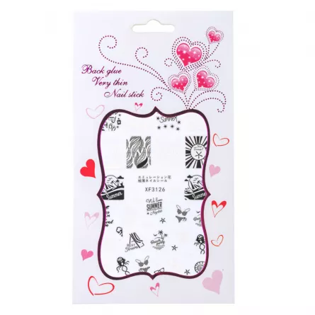Sticker Lila Rossa pentru decor unghii, Craciun, Revelion si iarna, nail art, xf3126, [],https:lilarossa.ro