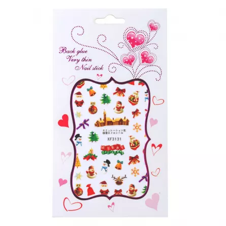 Sticker Lila Rossa pentru decor unghii, Craciun, Revelion si iarna, nail art, xf3131, [],https:lilarossa.ro