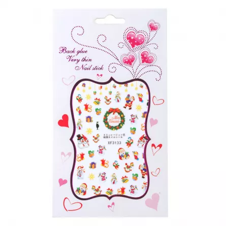 Sticker Lila Rossa pentru decor unghii, Craciun, Revelion si iarna, nail art, xf3133, [],https:lilarossa.ro