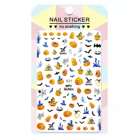 Sticker Lila Rossa pentru decor unghii, Halloween edition, nail art xf021, [],https:lilarossa.ro