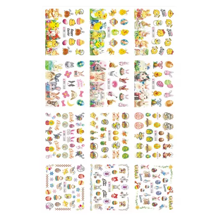Set stickere nail art Lila Rossa, pentru decor unghii, pentru paste, 12 buc, bn-1253-1256, [],https:lilarossa.ro