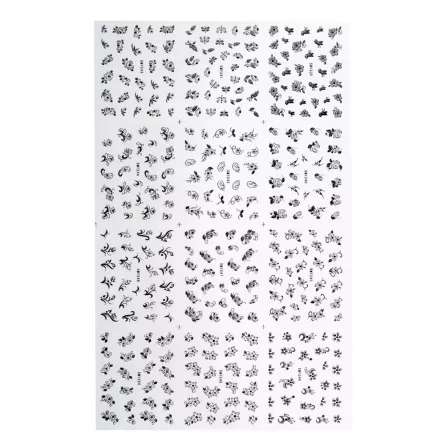 Set stickere A5 pentru decor unghii Lila Rossa, cu flori, fluturi, 12 buc, smy-243-246, [],https:lilarossa.ro