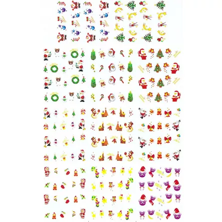 Set stickere nail art Lila Rossa, pentru Craciun, Revelion si iarna, 11 buc, ble-122-132, [],https:lilarossa.ro