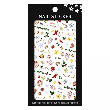 Stickere pentru decor unghii Lila Rossa, Craciun, Revelion, pentru iarna, f276, [],https:lilarossa.ro