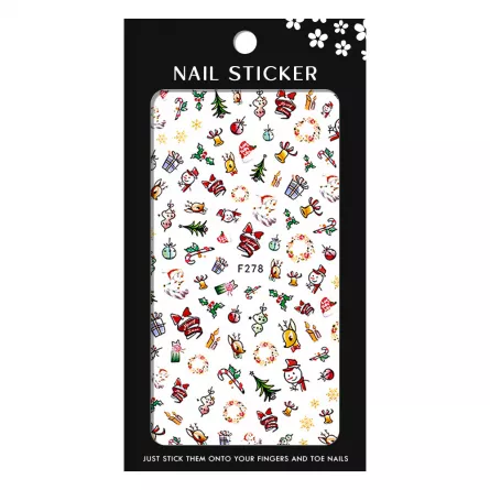 Stickere pentru decor unghii Lila Rossa, Craciun, Revelion, pentru iarna, f278, [],https:lilarossa.ro