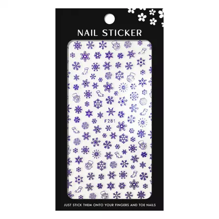 Stickere pentru decor unghii Lila Rossa, Craciun, Revelion, pentru iarna, f281-blue, [],https:lilarossa.ro