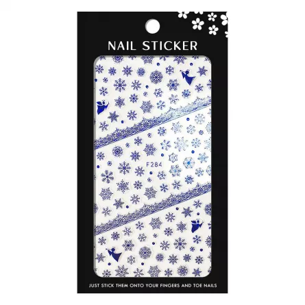 Stickere pentru decor unghii Lila Rossa, Craciun, Revelion, pentru iarna, f284-blue, [],https:lilarossa.ro