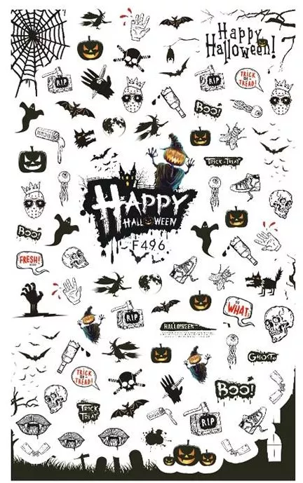 Stickere pentru decor unghii Lila Rossa, pentru Halloween, f496, [],https:lilarossa.ro