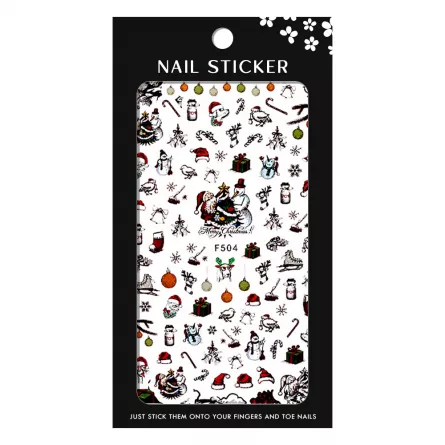 Stickere pentru decor unghii Lila Rossa, Craciun, Revelion, pentru iarna, f504, [],https:lilarossa.ro