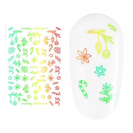 Sticker nail art Lila Rossa, pentru Craciun, Revelion si iarna, 14.5 x 9.1 cm, tl0056, [],lilarossa.ro