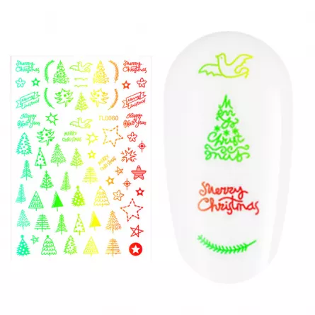 Sticker nail art Lila Rossa, pentru Craciun, Revelion si iarna, 14.5 x 9.1 cm, tl0060, [],https:lilarossa.ro