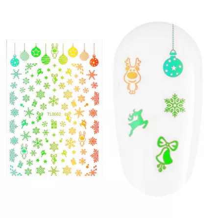 Sticker nail art Lila Rossa, pentru Craciun, Revelion si iarna, 14.5 x 9.1 cm, tl0062, [],https:lilarossa.ro