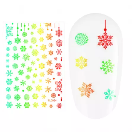Sticker nail art Lila Rossa, pentru Craciun, Revelion si iarna, 14.5 x 9.1 cm, tl0064, [],lilarossa.ro