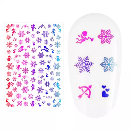 Sticker nail art Lila Rossa, pentru Craciun, Revelion si iarna, 14.5 x 9.1 cm, tl0065, [],https:lilarossa.ro
