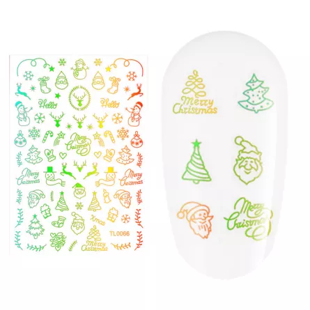 Sticker nail art Lila Rossa, pentru Craciun, Revelion si iarna, 14.5 x 9.1 cm, tl0066, [],lilarossa.ro