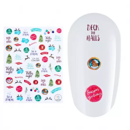 Sticker nail art Lila Rossa, pentru Craciun, Revelion si iarna, 13 x 9,5 cm, ca-722, [],https:lilarossa.ro