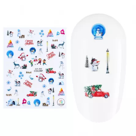 Sticker nail art Lila Rossa, pentru Craciun, Revelion si iarna, 13 x 9,5 cm, ca-723, [],https:lilarossa.ro