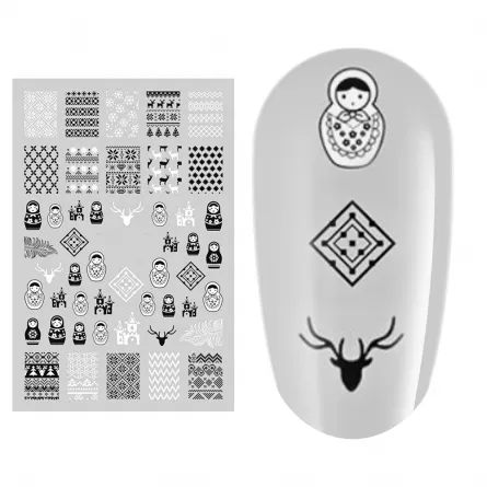 Sticker nail art Lila Rossa, pentru Craciun, Revelion si iarna, 15 x 9 cm, xf3117, [],https:lilarossa.ro