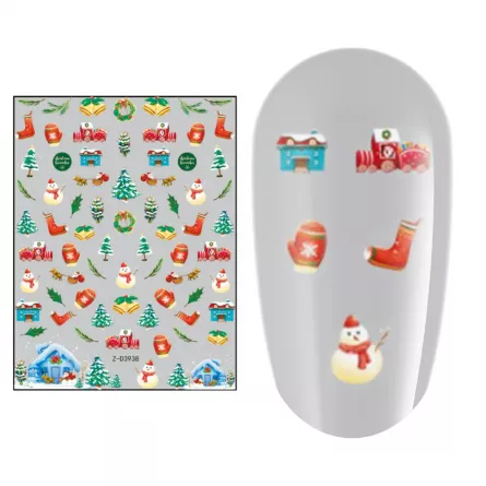 Sticker nail art Lila Rossa, pentru Craciun, Revelion si iarna, 15 x 9 cm, z-d3938, [],https:lilarossa.ro