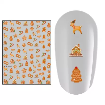 Sticker nail art Lila Rossa, pentru Craciun, Revelion si iarna, 15 x 9 cm, z-d3945, [],https:lilarossa.ro