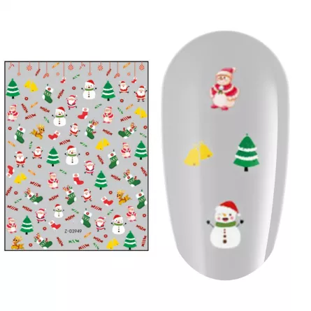 Sticker nail art Lila Rossa, pentru Craciun, Revelion si iarna, 15 x 9 cm, z-d3949, [],https:lilarossa.ro