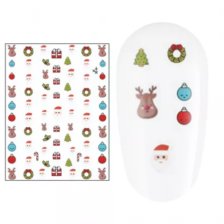 Sticker nail art Lila Rossa, pentru Craciun, Revelion si iarna, 15 x 9 cm, z-d4648, [],https:lilarossa.ro