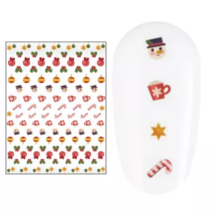 Sticker nail art Lila Rossa, pentru Craciun, Revelion si iarna, 15 x 9 cm, z-d4649, [],https:lilarossa.ro