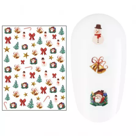 Sticker nail art Lila Rossa, pentru Craciun, Revelion si iarna, 15 x 9 cm, z-d4653, [],https:lilarossa.ro