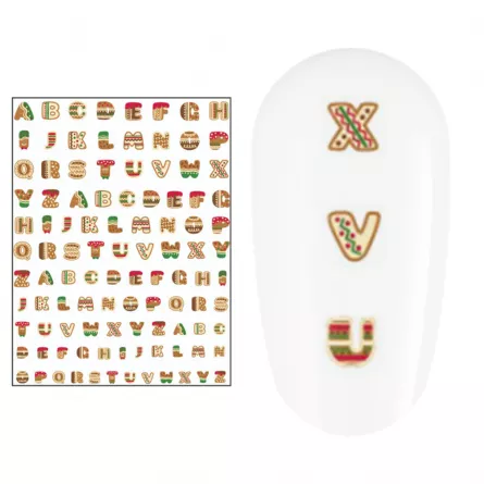 Sticker nail art Lila Rossa, pentru Craciun, Revelion si iarna, 15 x 9 cm, z-d4655, [],https:lilarossa.ro