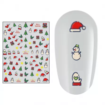 Sticker nail art Lila Rossa, pentru Craciun, Revelion si iarna, 15 x 9 cm, z-d4657, [],https:lilarossa.ro